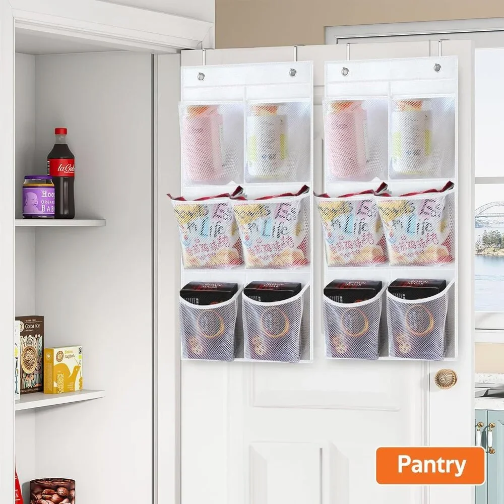 Heavy-Duty 2-Pack Narrow Shoe Organizer with Over-the-Door Hanging Capability